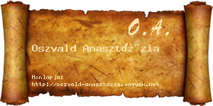 Oszvald Anasztázia névjegykártya